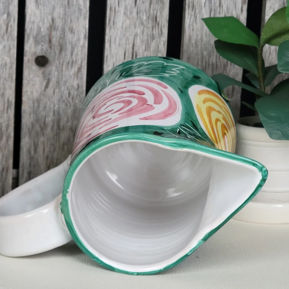 Pier 1 Pitcher Handpainted Glazed Watercolor Florals